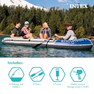 5-Person Inflatable Boat Set